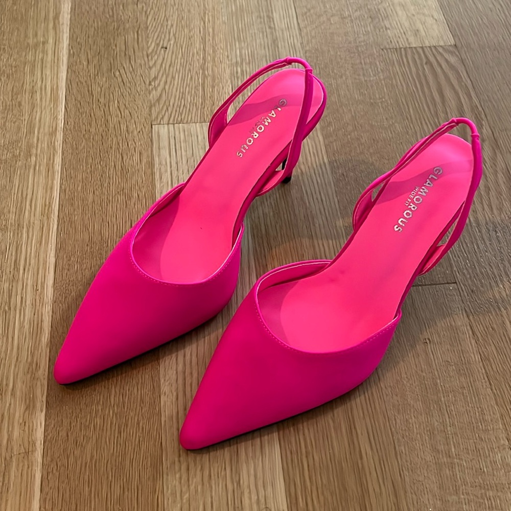 ASOS Wide Fit Hot Pink Heels Size 9